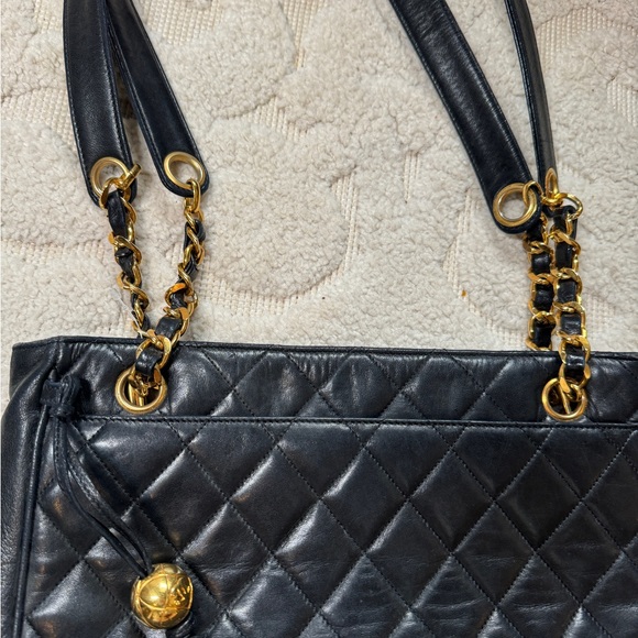 CHANEL CC Quilted Chain Shoulder Tote‎ Bag Leather vintage great condition - Picture 5 of 16